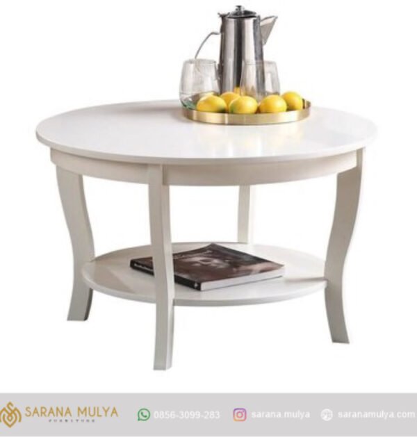 Meja Coffee Table Bulat Minimalis Duco Sarana Mulya