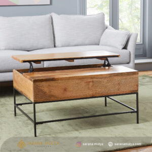 Meja Tamu Kayu Jati Industrial